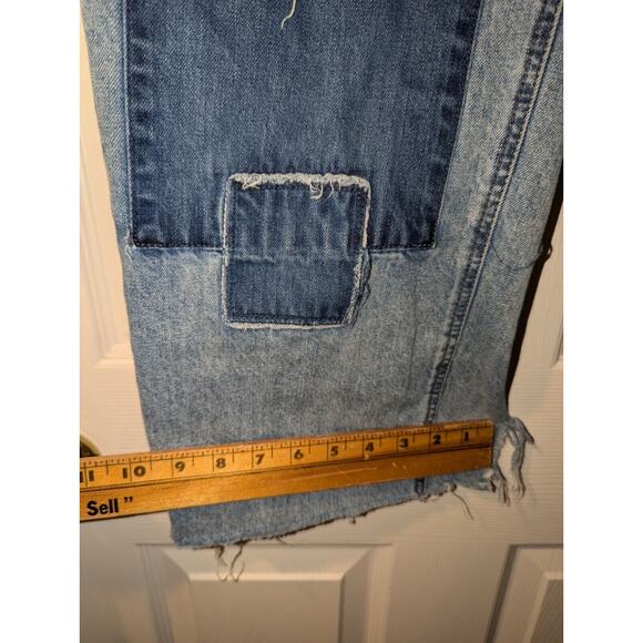 Empyre Pants Mens 30x24 Blue Patchwork Relax Straight Skate Y2K Jeans Bottoms - Picture 9 of 15